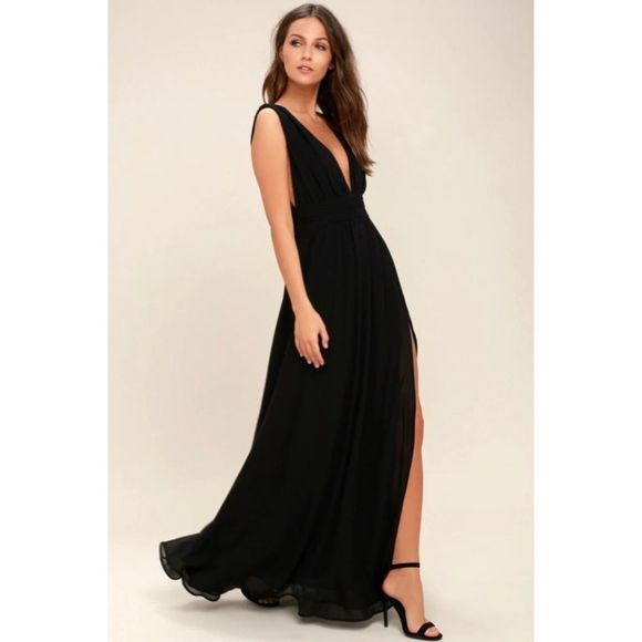 NWT Lulu's Heavenly Hues Black Maxi Dress - Picture 7 of 16